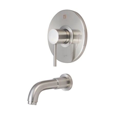 Pioneer Industries Single Handle Tub Trim Set, Wallmount, Brushed Nickel T-4MT200-BN